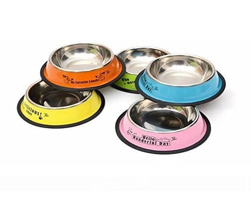 صحن اكل للقطط والكلاب بألوان مختلفة ورسومات مختلفة...