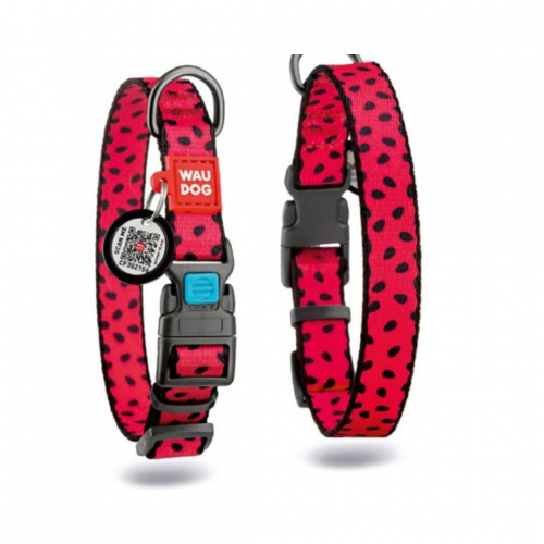 WAU DOG طوق مناسب للقطط و للكلاب باللون الوردي الم...
