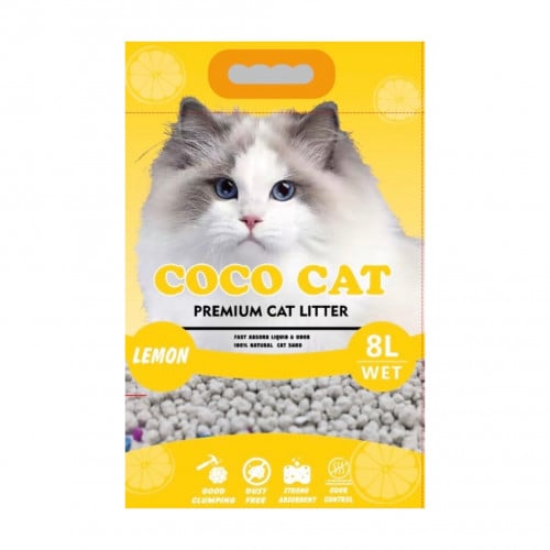 رمل للقطط برائحة الليمون 8 لتر Coco Cat