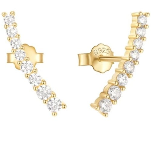 حلق فردة فضة مطلي ذهب