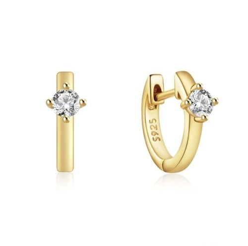 طقم حلق فضة مطلي ذهب