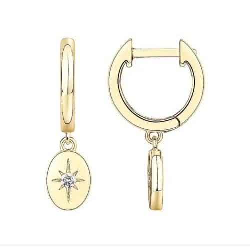 طقم حلق فضة مطلي ذهب