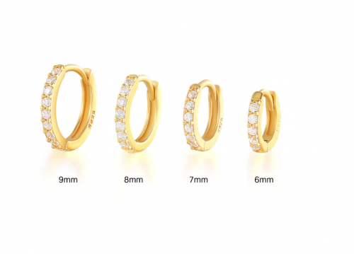 PURE SLIVER HOOPS GOLD PLATED 925S - 1 PIECE - DEF...