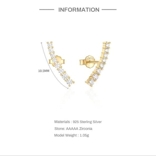 حلق فردة فضة مطلي ذهب