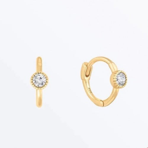 طقم فردتين فضة صافي مطلي ذهب