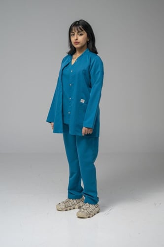 جكت طبي لون تركوازي غامق