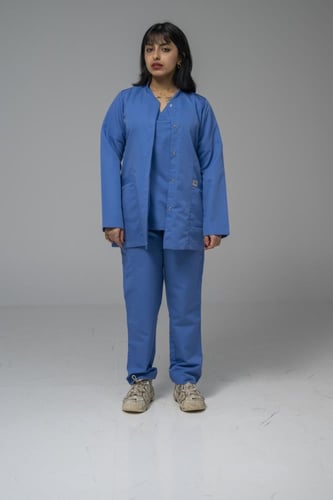 جكت طبي لون سماوي غامق