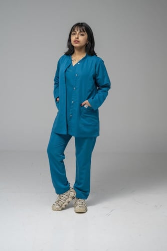 جكت طبي لون تركوازي غامق