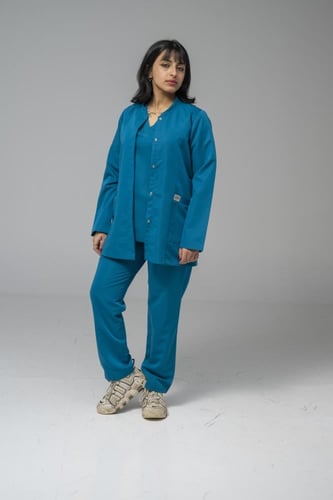 جكت طبي لون تركوازي غامق