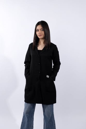 بالطو طبي نسائي اسود | لابكوت موديل رقم 1