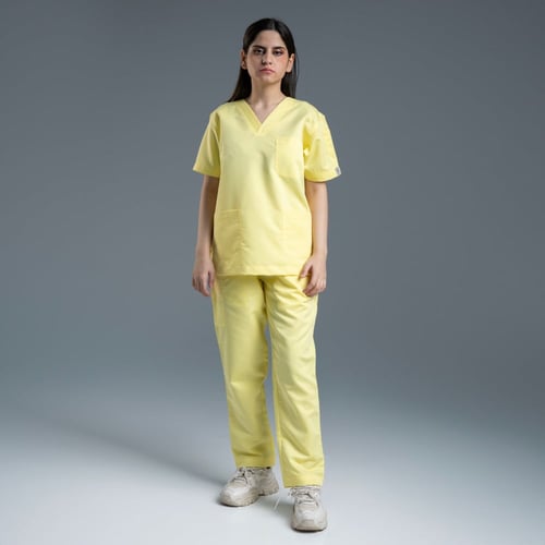 سكراب طبي للنساء لون اصفر فاتح