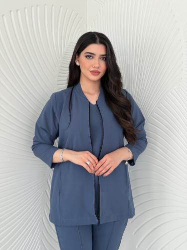 جاكت لون ستيل بلو - موديل رقم ٢