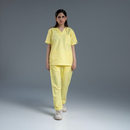 سكراب طبي للنساء لون اصفر فاتح