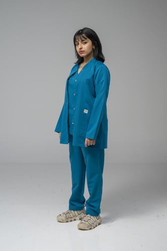 جكت طبي لون تركوازي غامق