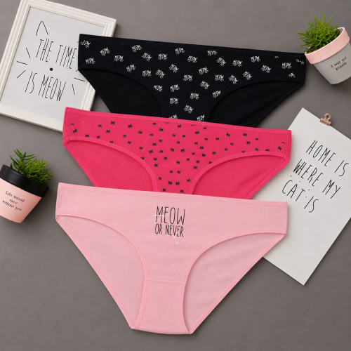 سروال داخلي نسائي قطن - متعدد الألوان