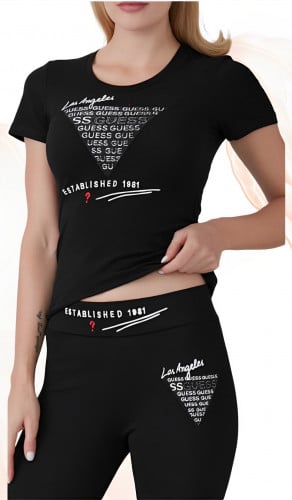 تيشيرت نسائي مزين بشعار