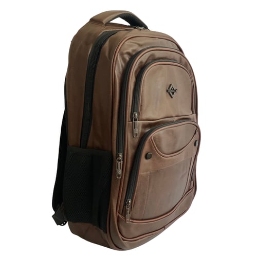 حقيبة ظهر جلد بني