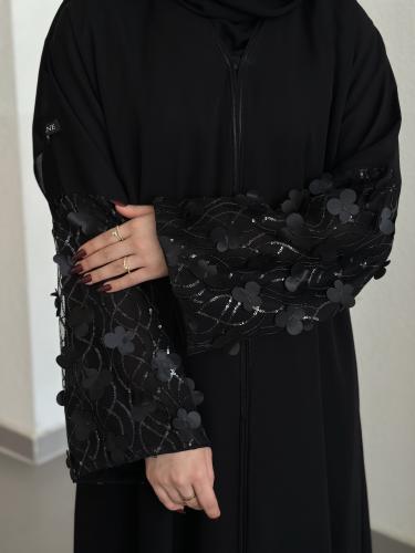 عباية مناسبات بقماش انترنت مع تل وشك