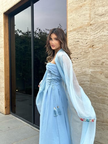 فستان من قطعتين ازرق