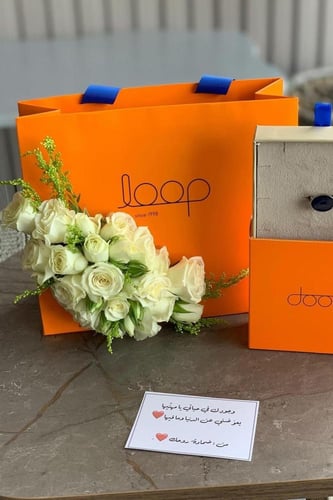 هديه كامله رجالية مع ورد