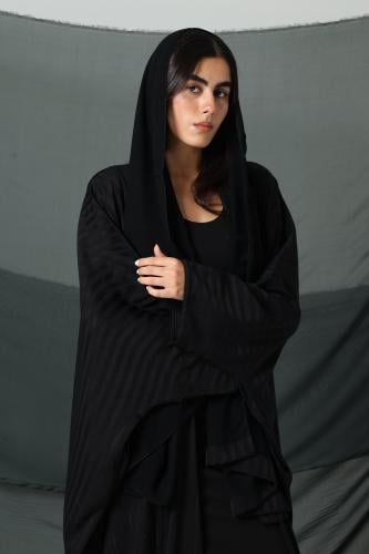SUMMER26 39 striped silk abaya