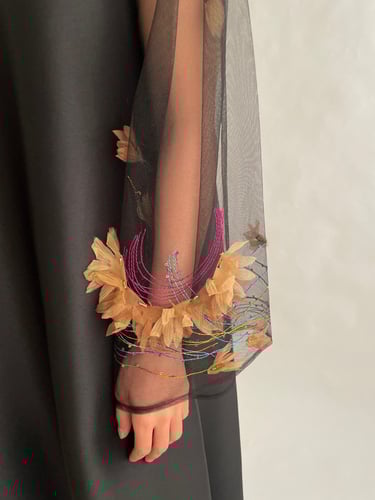 جلابيه/ فستان تفته أسود