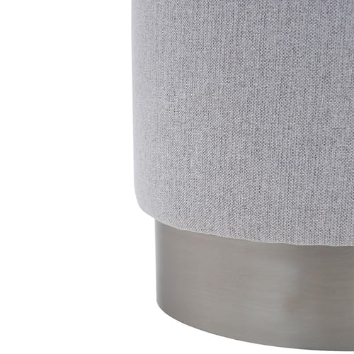 مقعد بوف رمادي بقاعدة فضية