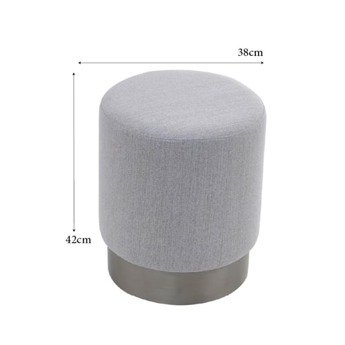 مقعد بوف رمادي بقاعدة فضية