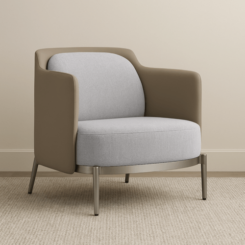 كرسي مفرد بذراعين قاعدة فضية