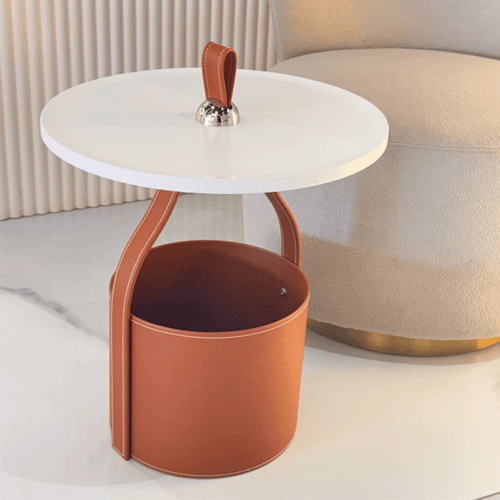 الدر طاولة خدمة بقاعدة جلد