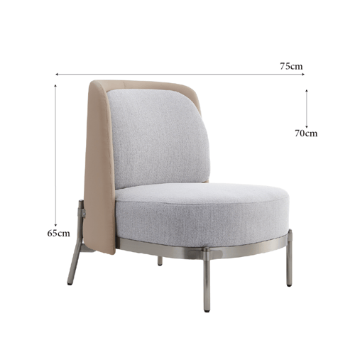 كرسي مفرد بلا ذراعين قاعدة فضية