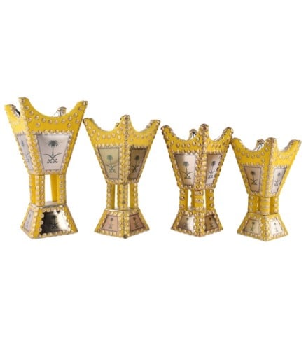 طقم مباخر سوري ملبس سيفين ونخلة اصفر ع4