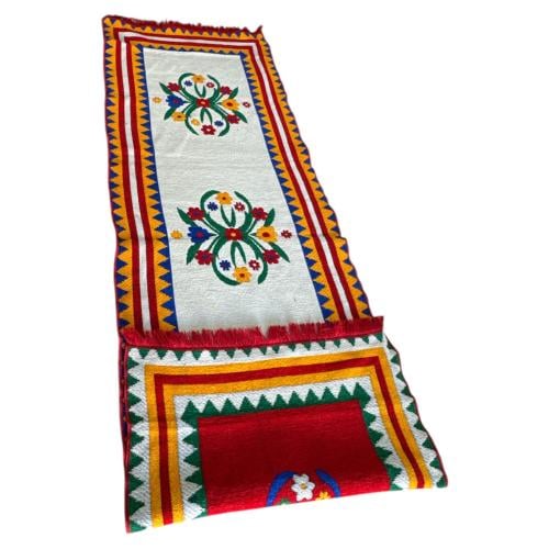 بساط فرشة قماش وجهين صناعة سورية مقاس 100*300 سم ز...