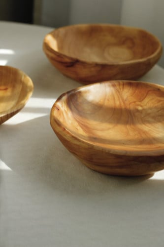 صحن خشب طبيعي