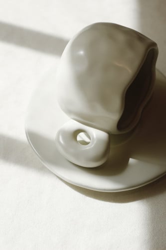 كوب مع صحن خزف 330 مل