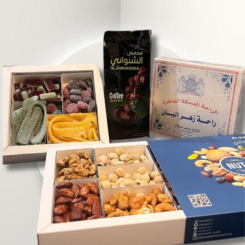 عروض اليوم الوطني قهوة مكسرات حلويات