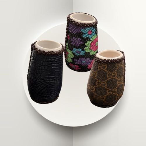 كوب متة جلد سراميك كبير