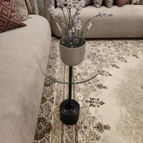 Side table / transparent glass / side table / clear glass