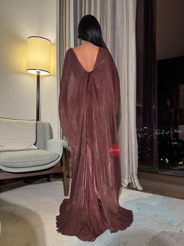 فستان سهرة كورسيه ستايل تب مميز بوشاح