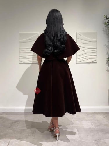 فستان جوخ شموه ناعم ميدي كلوش