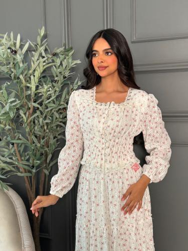 طقم بلوزة و تنورة بناتي بقماش الدانتيل المطرز بالت...