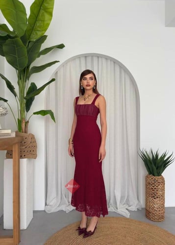 فستان سهرة دانتيل كت أنيق وفاخر للمناسبات