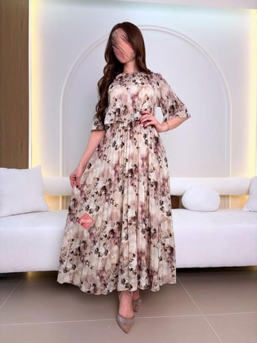 فستان مشجر ناعم ستايل كسرات مميزة