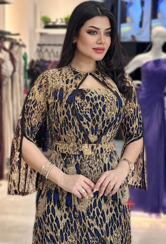 فستان مشجر برنت تايجر مزين بالفصوص