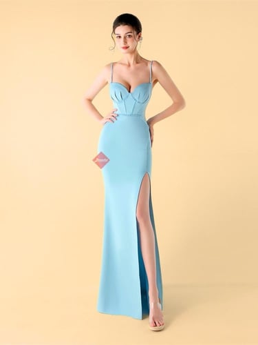 فستان سهرة ستايل حورية بحر و كورسيه مزين الخرز الر...