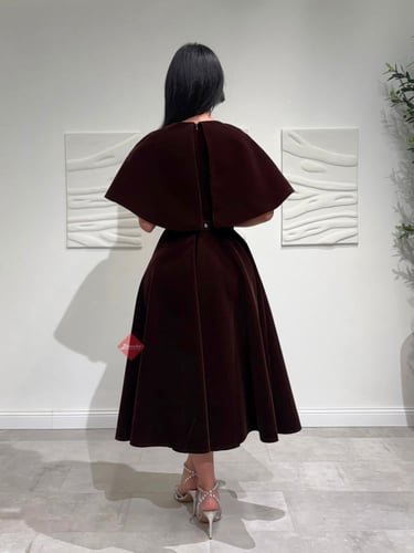 فستان جوخ شموه ناعم ميدي كلوش