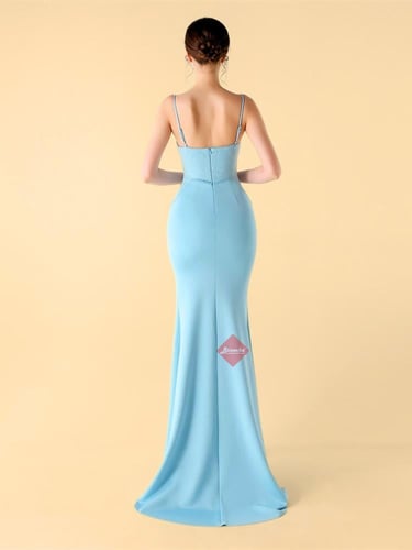 فستان سهرة ستايل حورية بحر و كورسيه مزين الخرز الر...