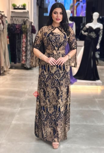 فستان مشجر برنت تايجر مزين بالفصوص