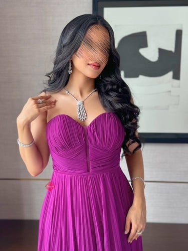 فستان سهرة ناعم تب بليسيه بكلوش