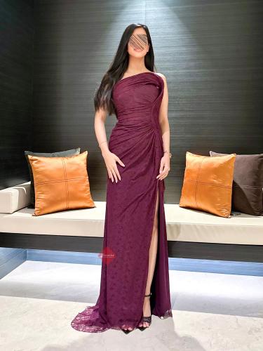 فستان سهرة طويل دانتيل تب